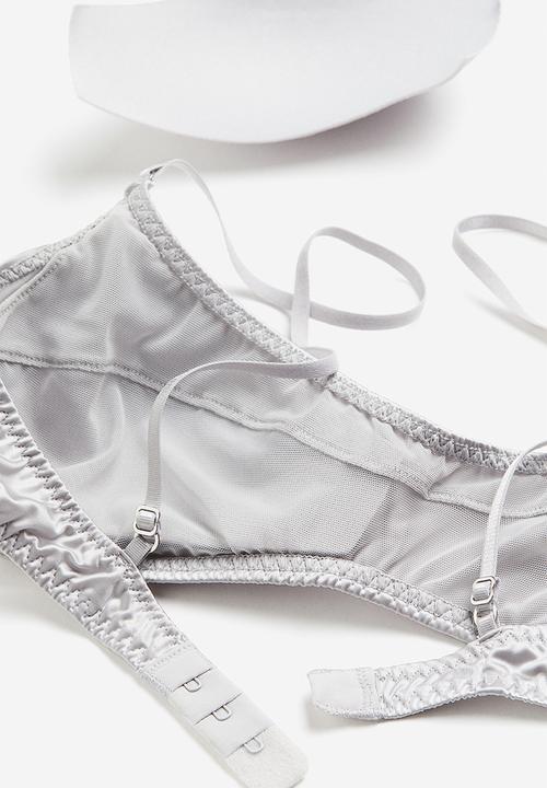 H&M - Soft satin bra - light grey 