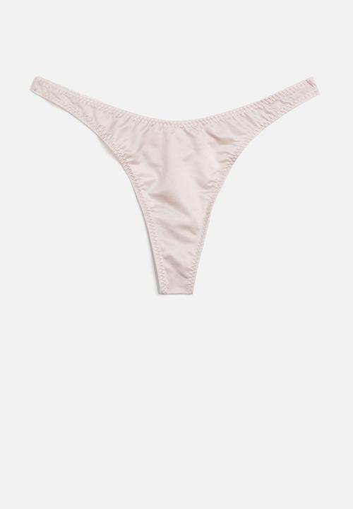 H&M - Satin thong briefs - powder pink