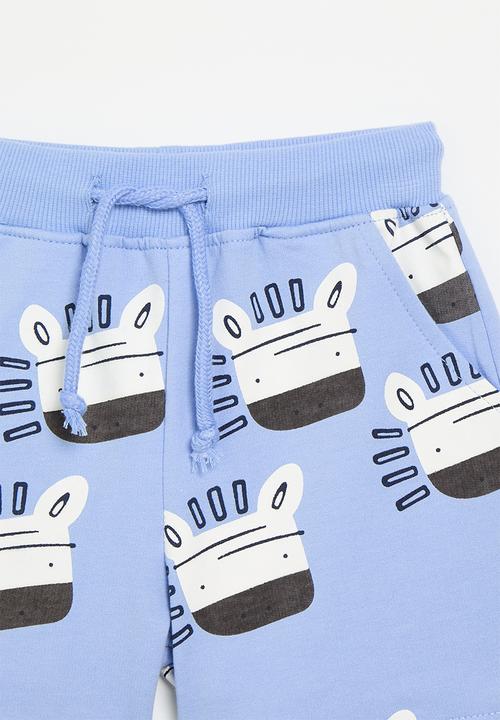 Pop Candy - Printed shorts - blue & white