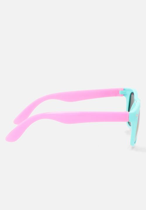 Pop Candy - Colour block wayfarers - pink & blue 