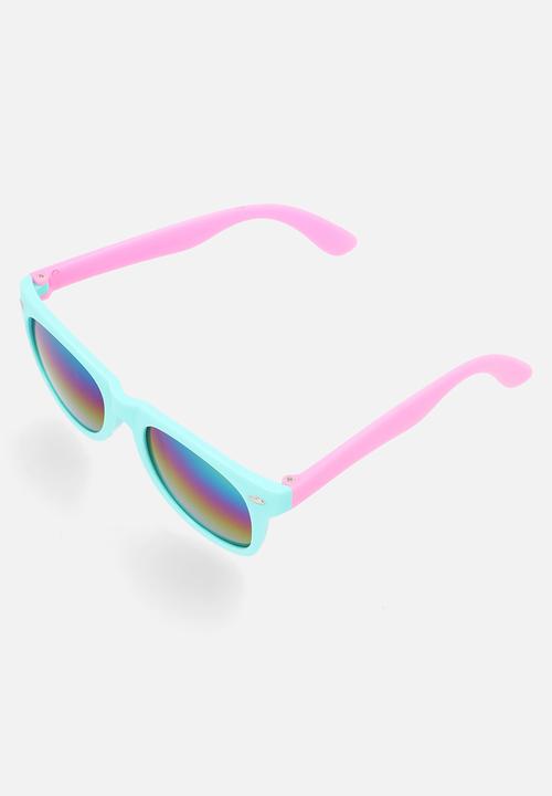 Pop Candy - Colour block wayfarers - pink & blue 