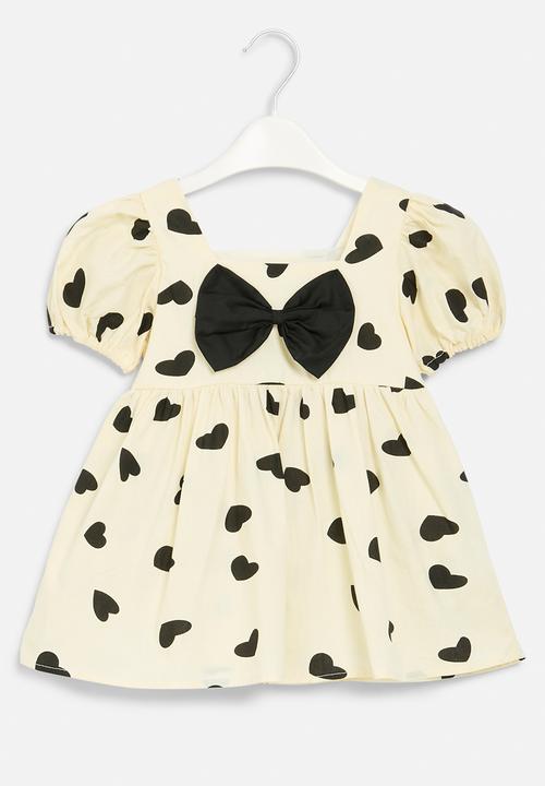 Pop Candy - Polka dot dress - ecru & black