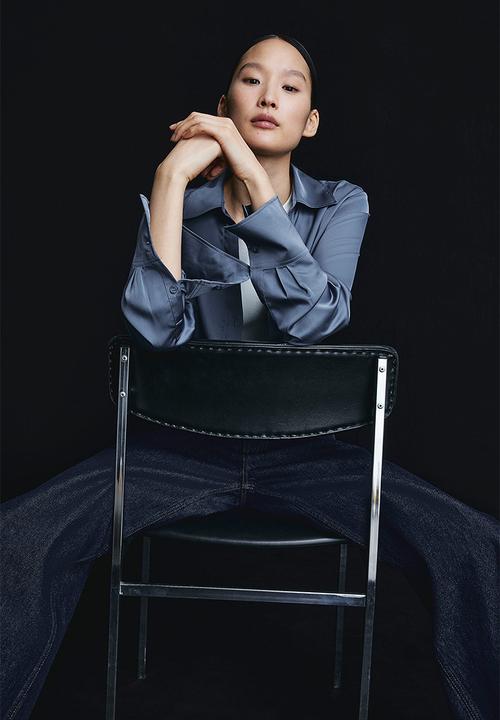 H&M - V-neck blouse - pigeon blue