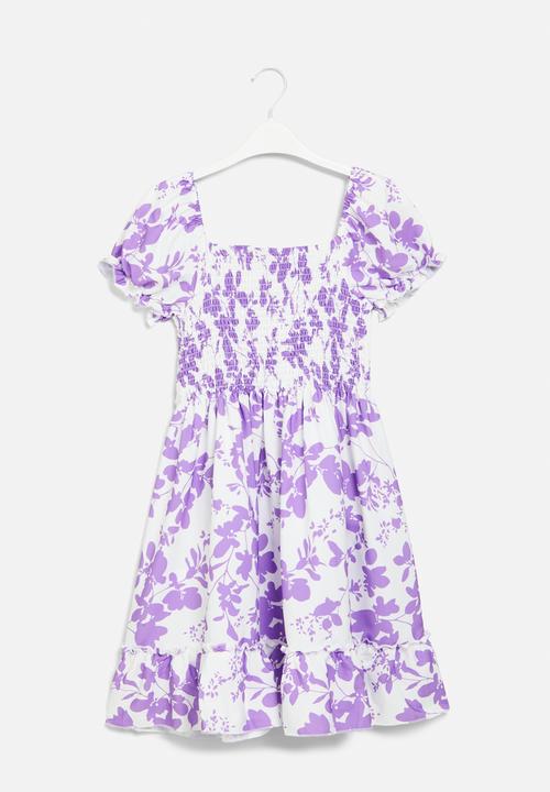 Pop Candy - Floral dress - purple & white