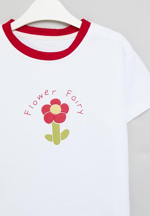 Pop Candy - Floral print tee - white