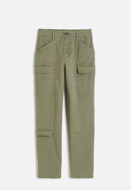 H&M - Twill cargo trousers - khaki green