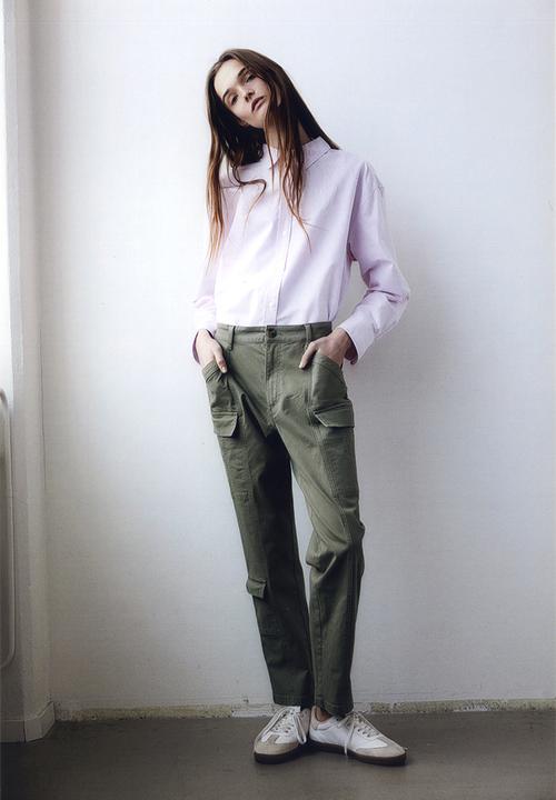 H&M - Twill cargo trousers - khaki green