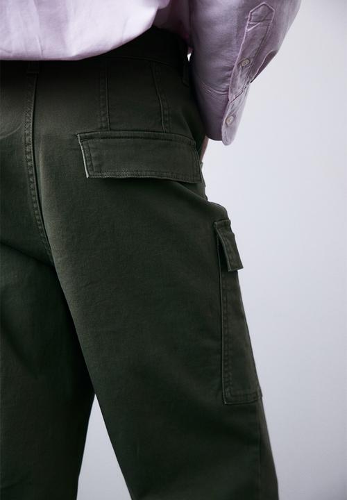 H&M - Twill cargo trousers - khaki green