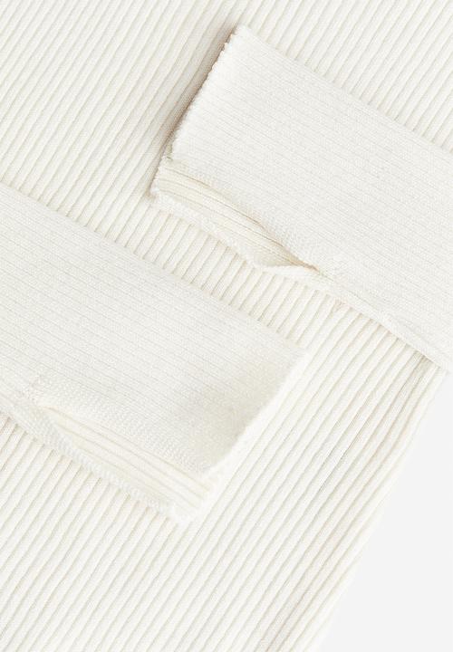 H&M - Square-neck rib-knit top - cream