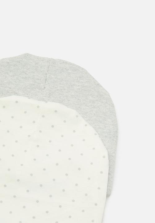 Pop Candy - 2 Pack printed hat set - grey & white