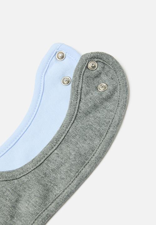 Pop Candy - 2 Pack bib set - light blue & grey
