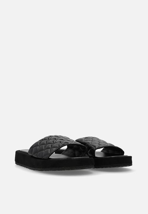 Pop Candy - Quilted platform sandals - black