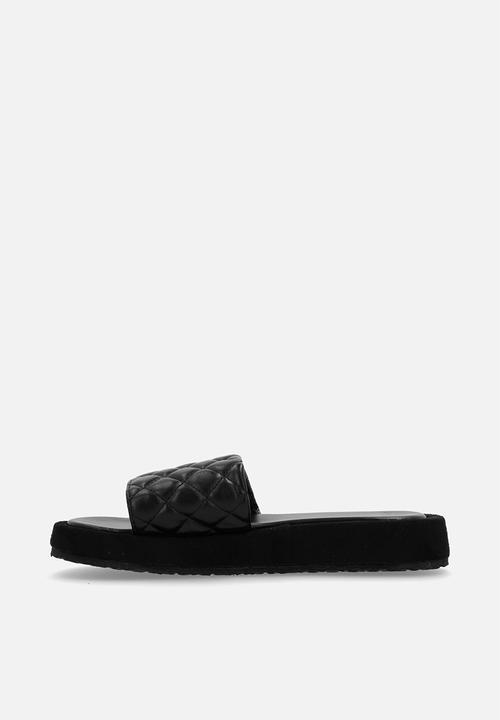 Pop Candy - Quilted platform sandals - black