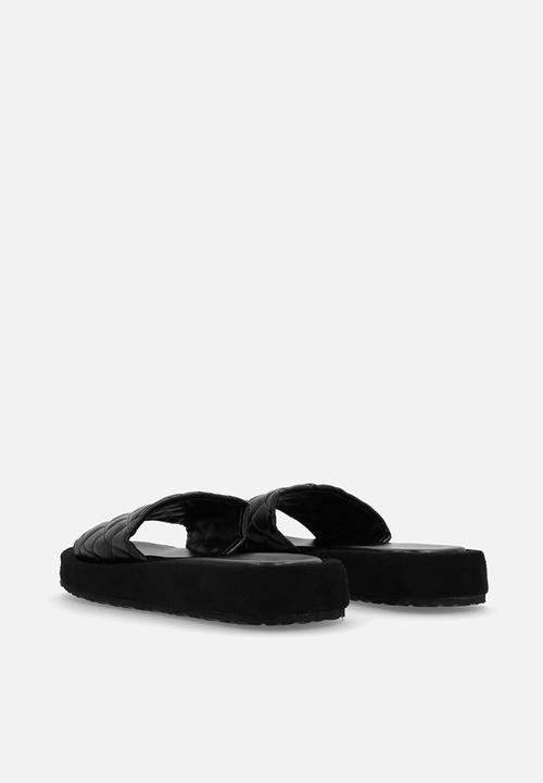 Pop Candy - Quilted platform sandals - black