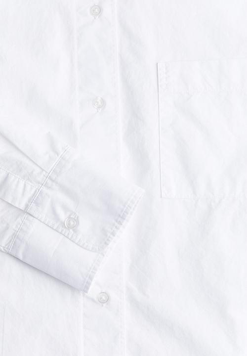 H&M - Oversized poplin shirt - white