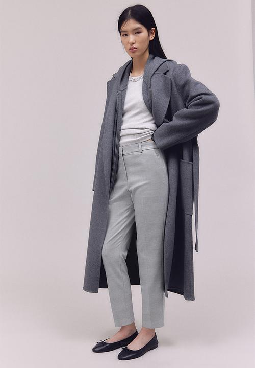 Cigarette trousers - light grey/checked