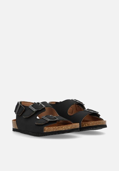 Pop Candy - Twin buckle strap sandals - black 
