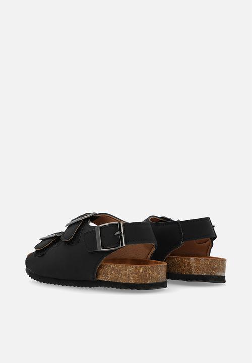 Pop Candy - Twin buckle strap sandals - black 