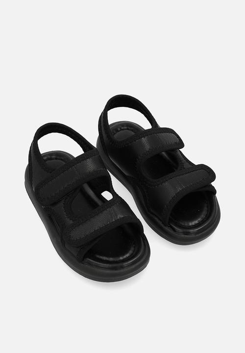Pop Candy - Twin velcro starp sandals - black