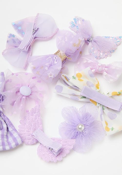 Pop Candy - Bowknot hair clips set - purple