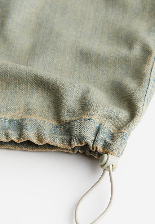 H&M - Denim parachute trousers - beige washed 