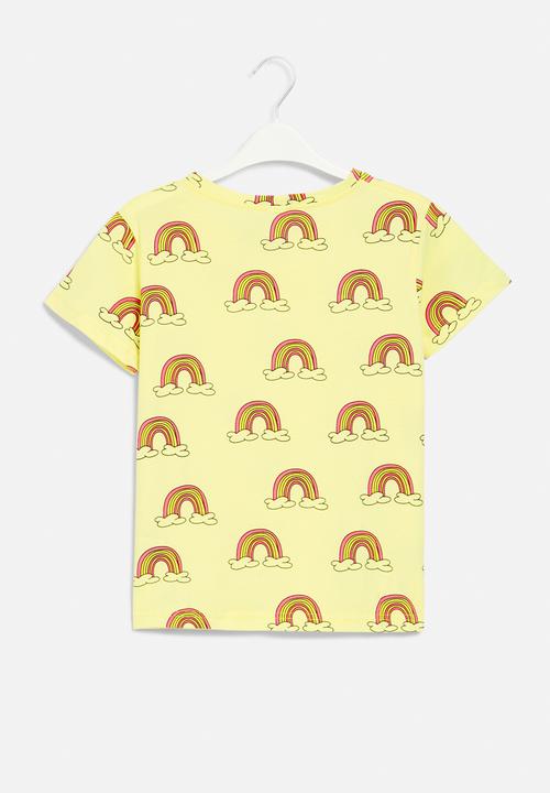 Pop Candy - Rainbow print tee - yellow