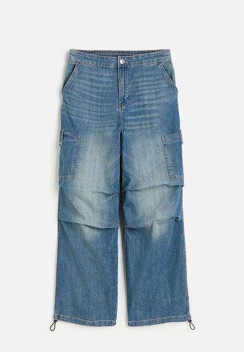 H&M - Denim parachute trousers - denim blue