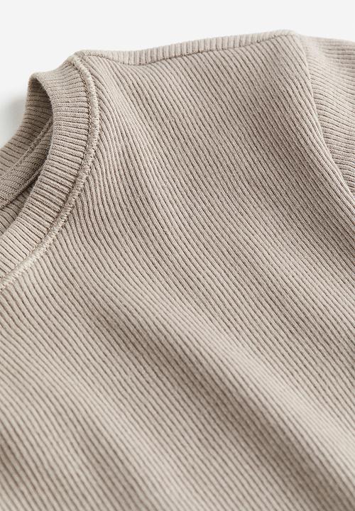 H&M - Fitted t-shirt - light greige