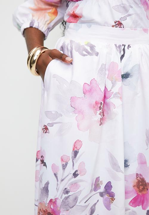 MILLA - Co-ord poplin skirt - soft sugar floral