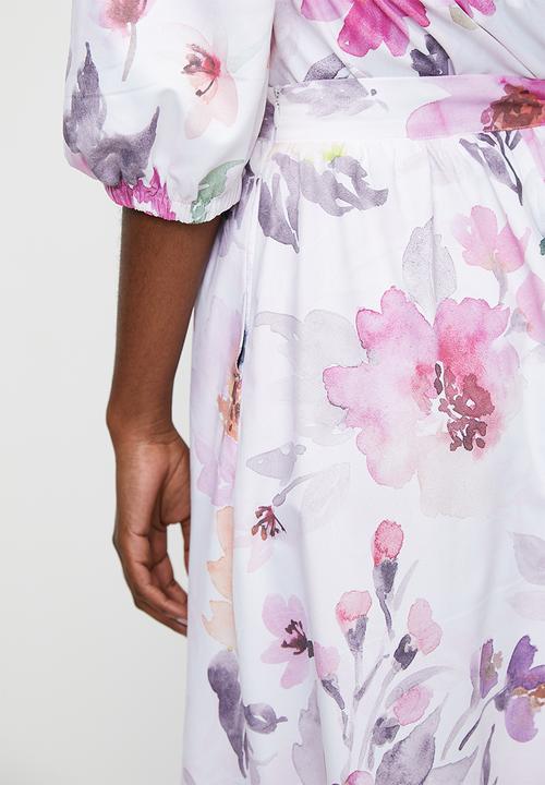 MILLA - Co-ord poplin skirt - soft sugar floral