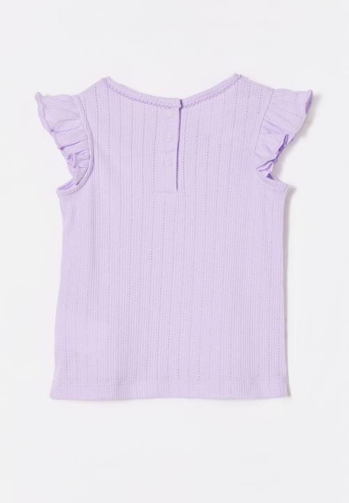 Cotton On - Lynlee sleeveless flutter top - vintage lilac/spring ditsy