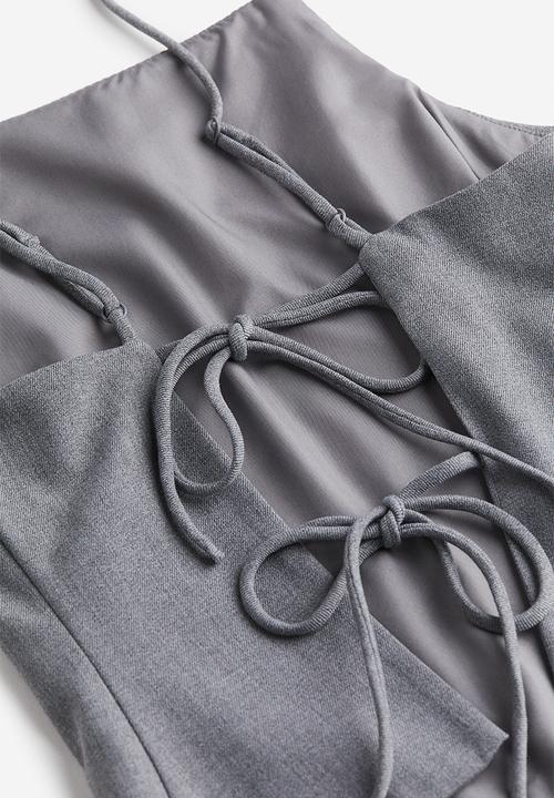 H&M - Open-backed strappy top - grey