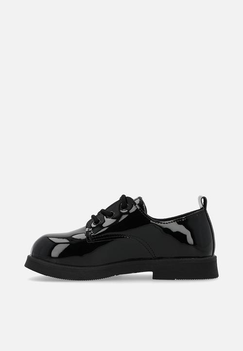 Pop Candy - Patent lace up shoes-black