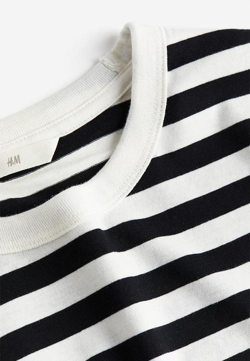 H&M - Cotton jersey top - white & black striped
