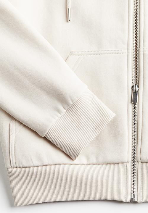 H&M - Zip-through hoodie - natural white 