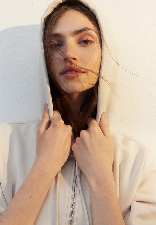 H&M - Zip-through hoodie - natural white 