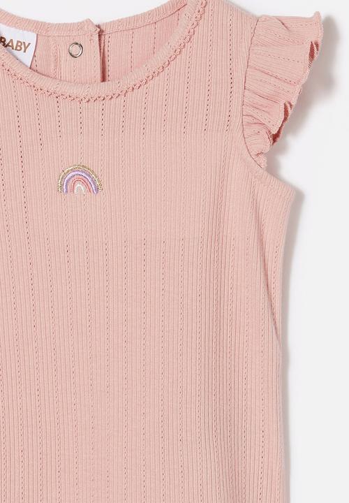 Cotton On - Lynlee sleeveless flutter top - zephyr/rainbow