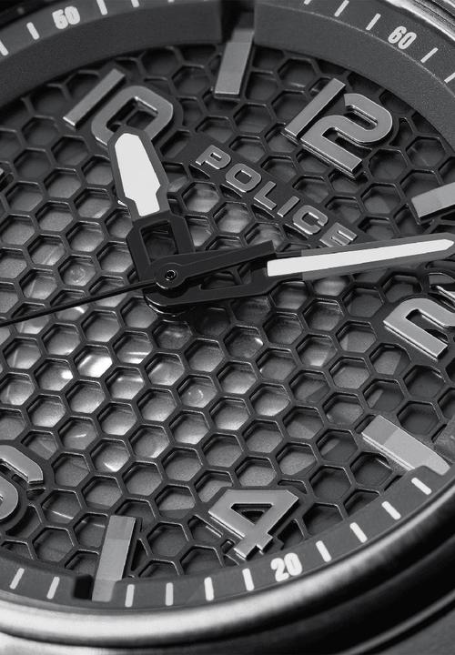 Police - Ip dial strap watch - black