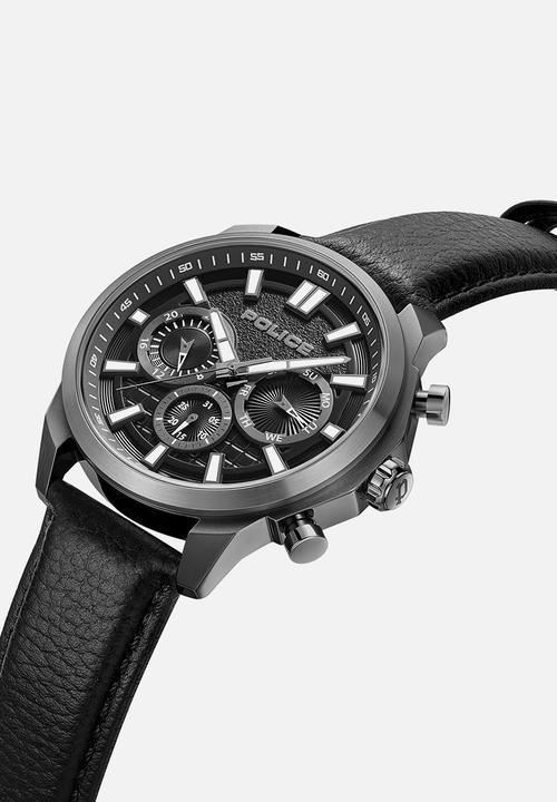 Police - Ip dial strap watch - Black