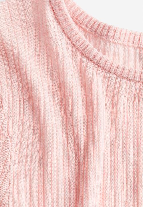 H&M - Rib-knit top - light pink