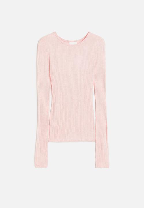 H&M - Rib-knit top - light pink