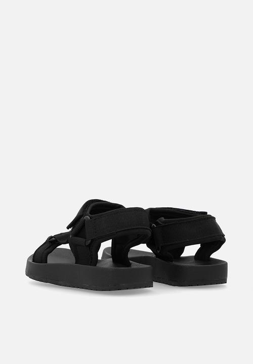 Pop Candy - Platform velcro strap sandal-black