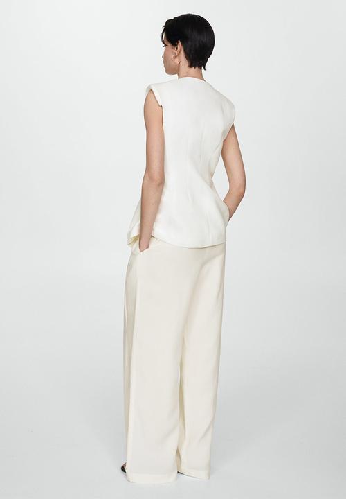 MANGO - Waistcoat Peach - White