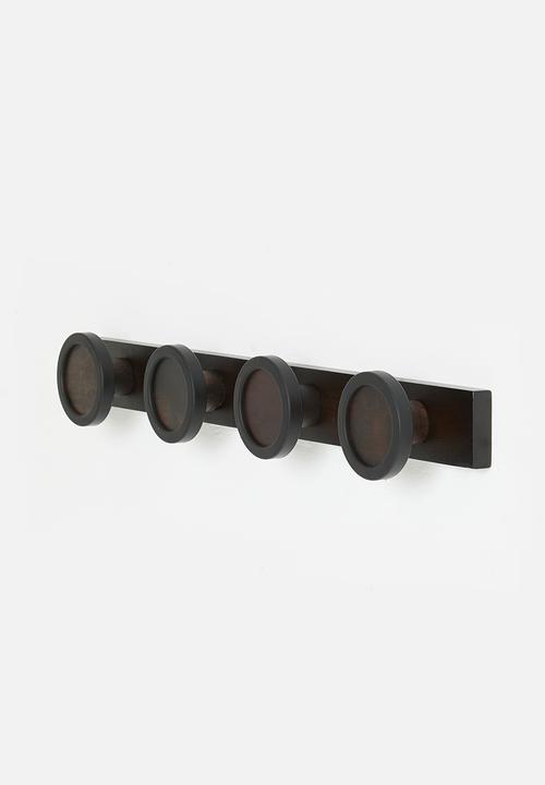 Umbra - Hub rail 4 hook - black & walnut