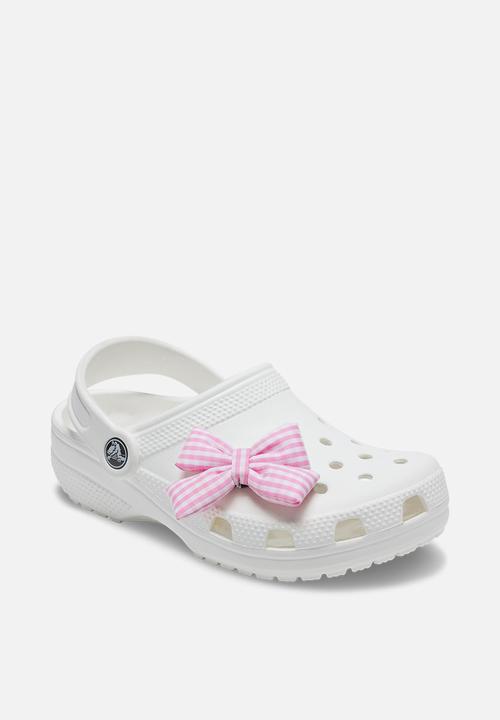 Crocs - Checherboard bow - loose - pink & white 