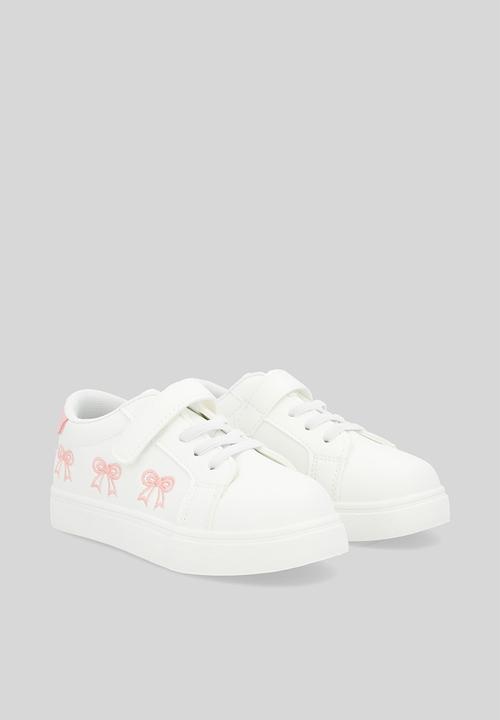 Pop Candy - Bow print sneakers - pink & white