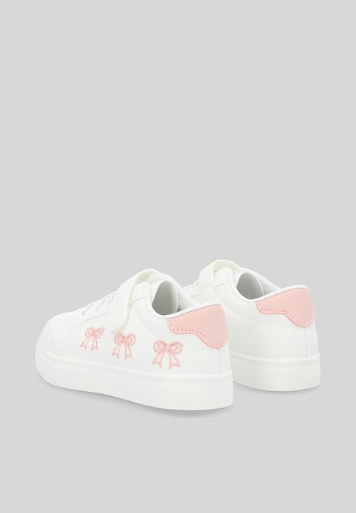 Pop Candy - Bow print sneakers - pink & white