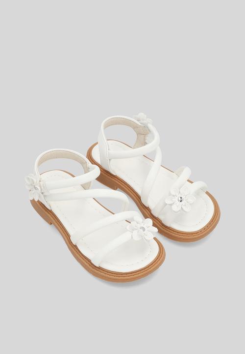 Pop Candy - Floral strappy sandal - white