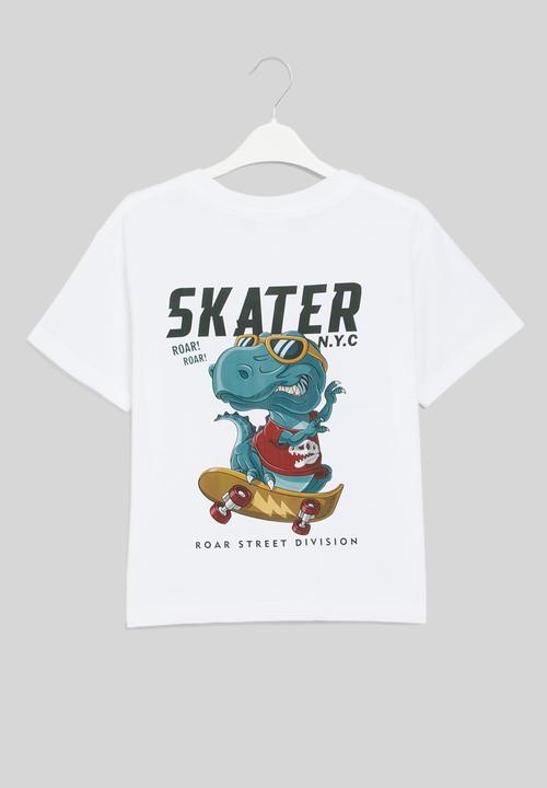 Pop Candy - Dino print tee - white