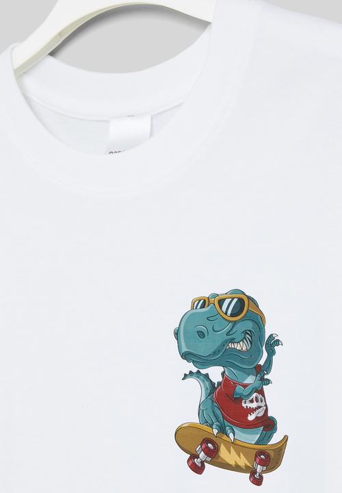 Pop Candy - Dino print tee - white